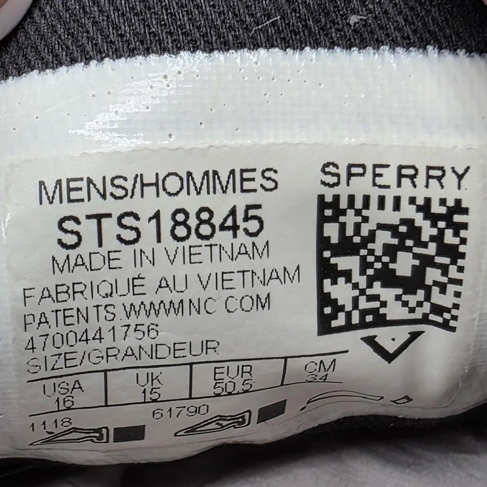 Sperry Top-Sider Shoes Mens 12 Gray Chambray Lace Up Memory Foam Casual STS18845